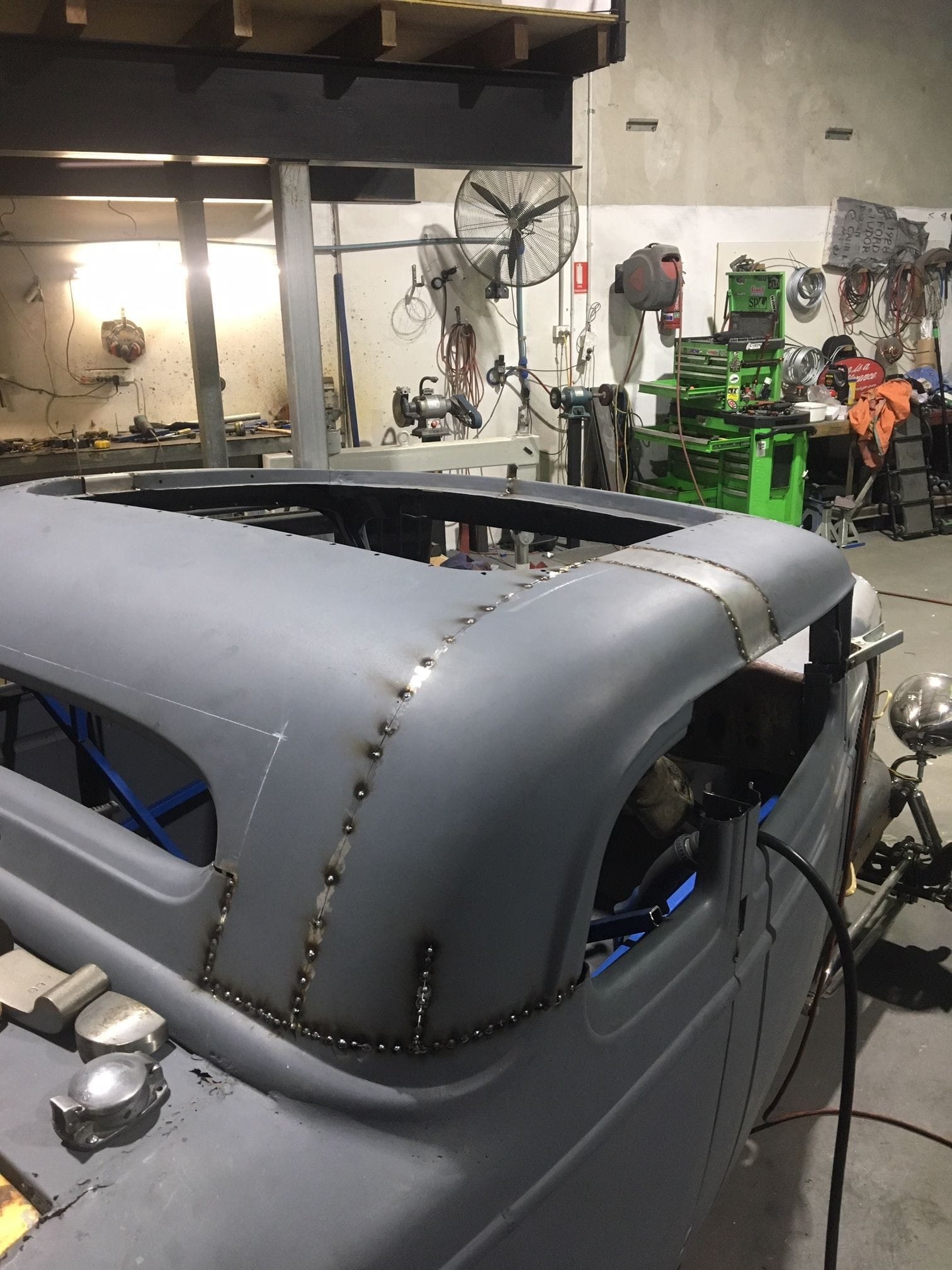 Chop the roof on 1934 Aussie Body Ford Coupe.